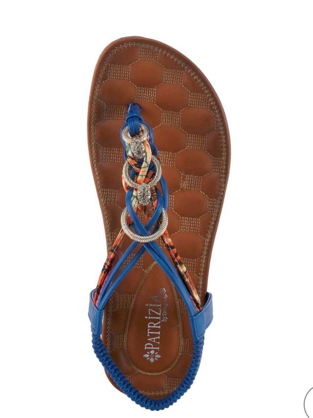 Patrizia Blue Braided Thong Sandal with Decorative Rings